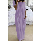 Adalynne - Legeres schulterfreies Maxikleid – Helllila