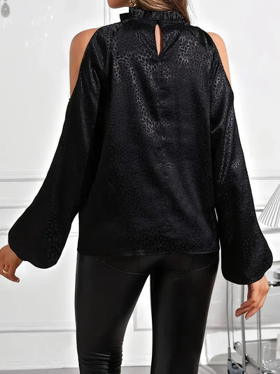 Brownstein® | Laterne Stilvolle Bluse mit Leopardenmuster und kalter Schulter