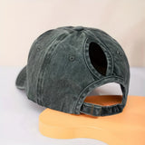 Pferdeschwanz Baseballcap mit UV-Schutz – Olivgrün