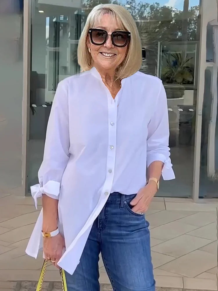 Brudnicky® | Schicke langärmelige Button-Down-Bluse für Damen