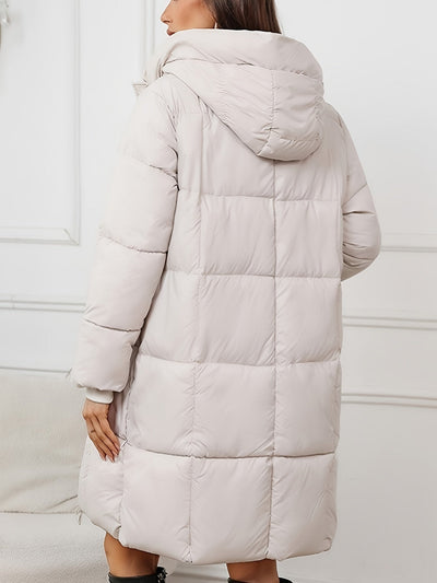 Chic Mid-Langer Kapuzen Winter Puffer Mantel für Damen | Ideal für den Winter