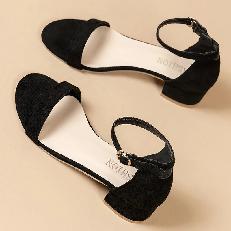 Lurenza® | Elegante Blockabsatz-Sandalen mit Knöchelriemen
