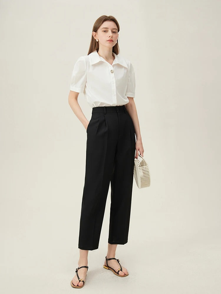 Thekla® | Klassische High-Waist-Bundfaltenhose