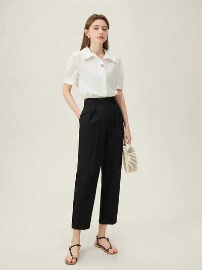 Thekla® | Klassische High-Waist-Bundfaltenhose