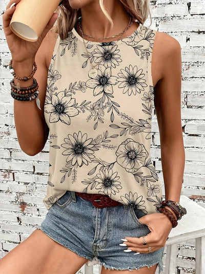 Lilou – Lässiges Sommer Top Mit Blumen Drucken