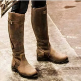 Alicia | Wasserdichte kniehohe Leder-Reitstiefel für jedes Wetter – Braun