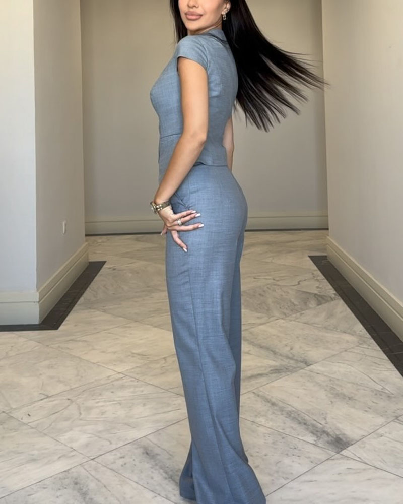 Briyanna® | Leinenblusen und Hosen-Set