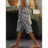 Mariele | Luftige Damen-Caprihose mit dekorativer Spitze – Grau