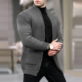 Benjamin | Urban Utility Moderne Strickjacke Für Herren – Grau