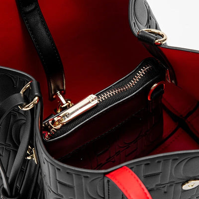 Helviora® | Strukturierte Ledertasche mit Monogrammprägung