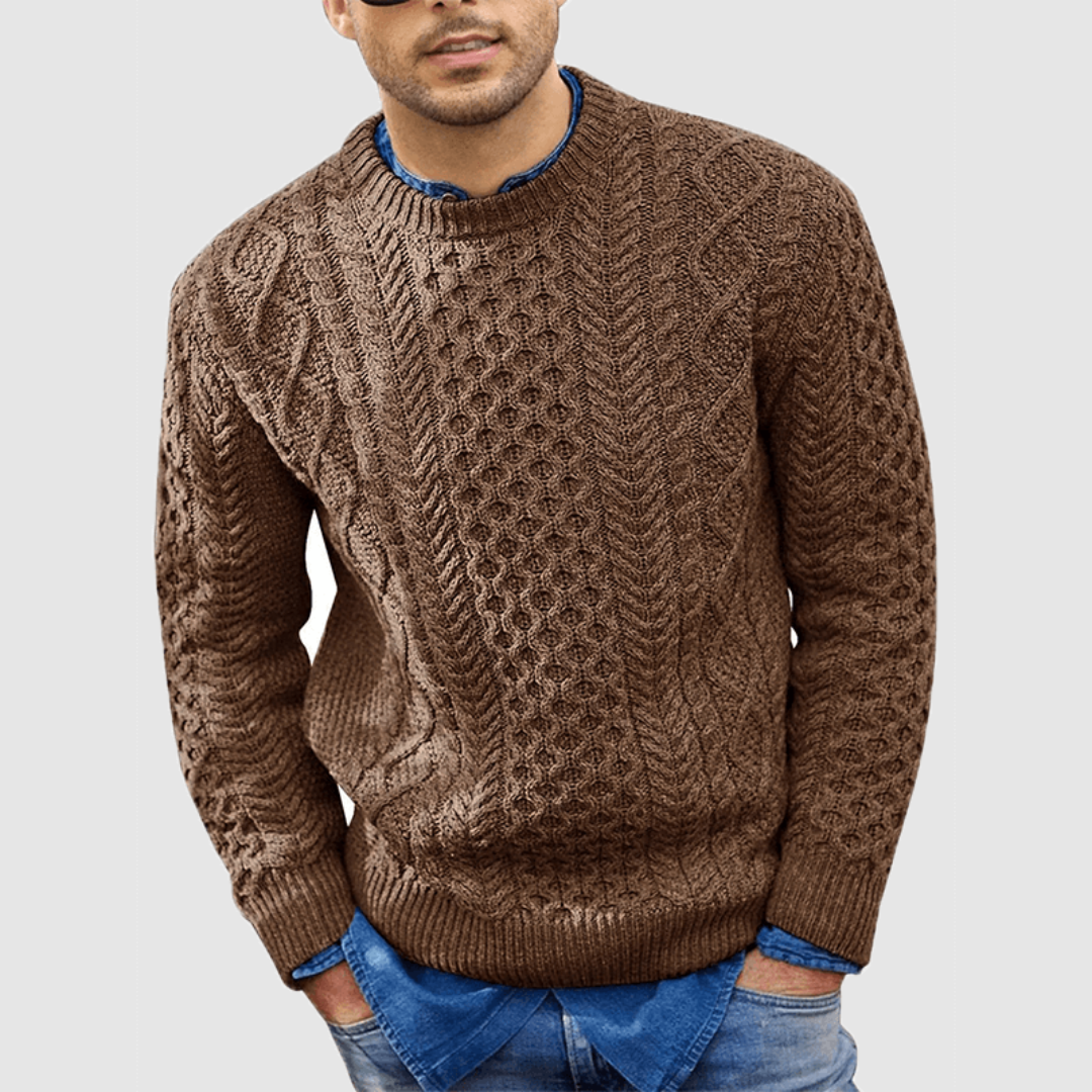 Herren Strukturierter Zopfstrick Pullover | Warme