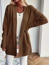 Leonie | Kuscheliger Cardigan Offener Schnitt – Braun