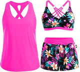 Désirée | Dreiteiliges Damen-Tankini mit Palmenprint – Stil 5