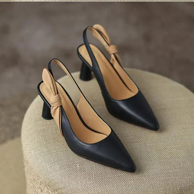Nora - Stylische schwarze Schuhe mit Schleife