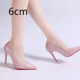 Damen Glänzende Leder High Heel Stilettos – Elegante Abend-Pumps – Rosa 6cm