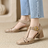Damen Chiko Mikhaila Quadratische Blockabsatzschuhe – Elegantes Bequemes Schuhwerk – Khaki