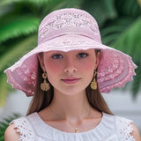 Faltbarer Sonnenhut mit breiter Krempe – Rosa