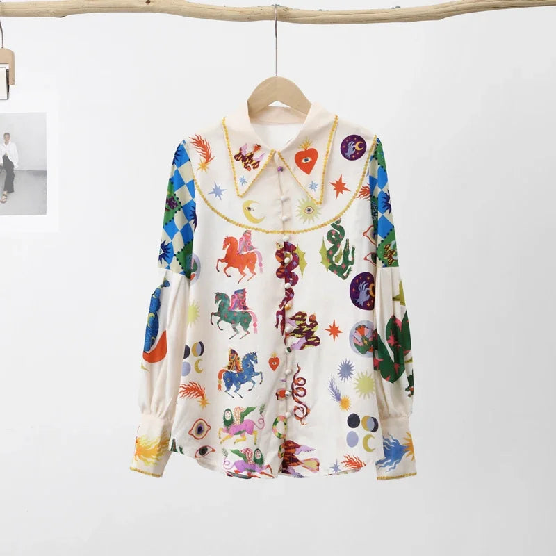 Milagros® | Bedruckte bunte Bluse