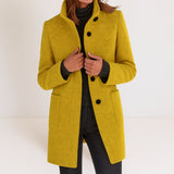 Leonie | Damenjacke hoher Kragen modern elegant – Gelb
