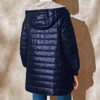 Ultra-gemütliche Kapuzen-Pufferjacke mit Fleece-Futter für Frauen