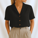 Paula | Exklusive Schlichte Bluse Damen – Schwarz