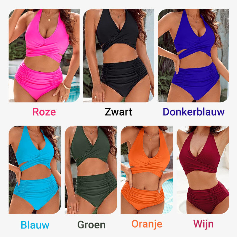 Karla Bauchkontrolle Badeanzüge Bescheidene Bikini-Sets mit hoher Taille