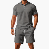 Herren Kurzarm Polo Set – Hellsgrau