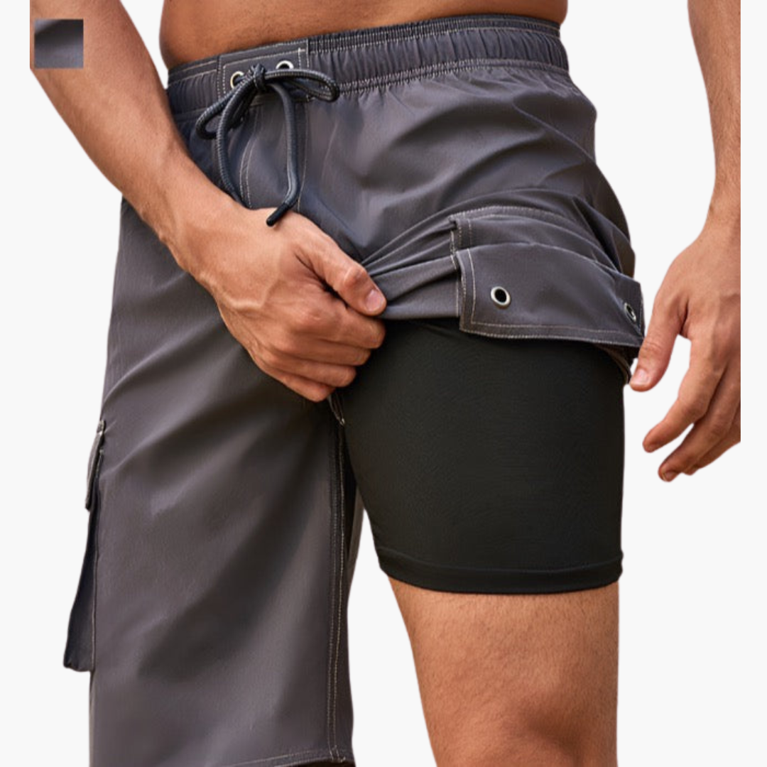 Sommer-Shorts - Herren 2-in-1 Stretchshorts mit Innenslip