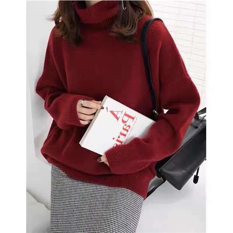 Klassischer Rollkragenpullover mit Übergröße für Frauen