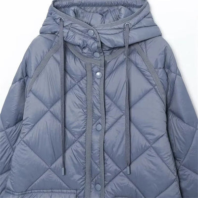 Daniela® | Lange Steppjacke mit Kapuze