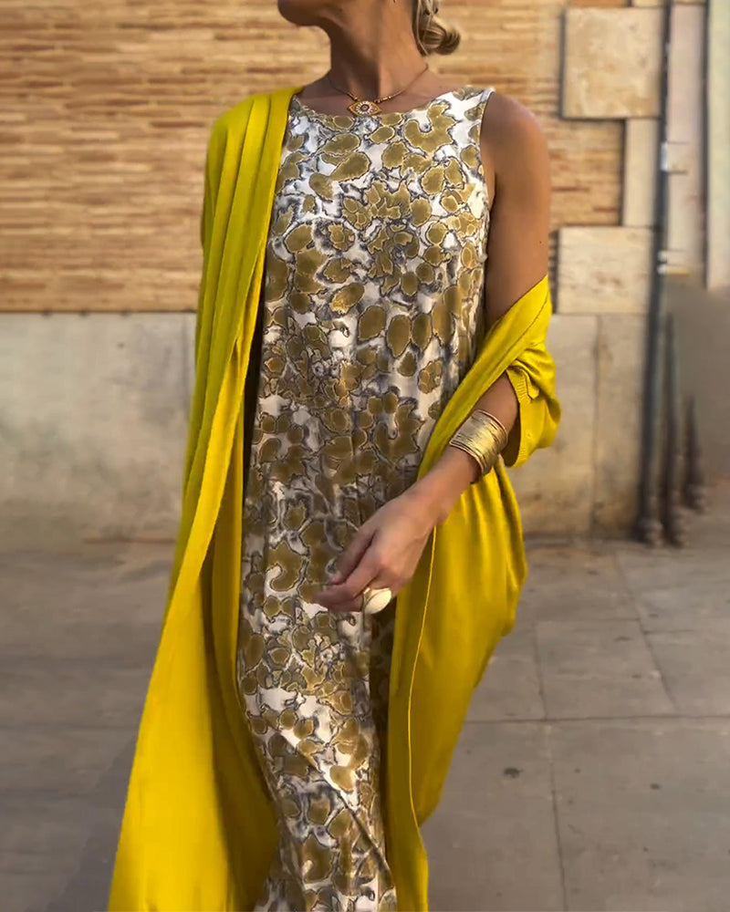 VALE | Elegant Maxi Dress + Matching Cardigan – FREE Included