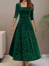 Marlene | Samtkleid Damen elegant & stylisch für Urlaub – Grün