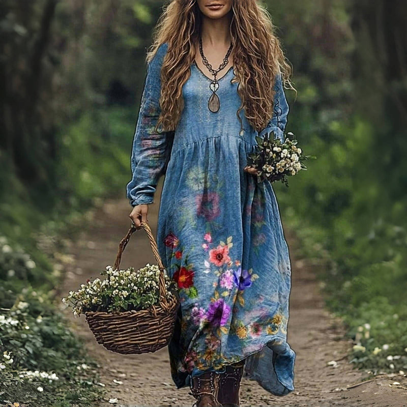 Fiona - Vintage Kleid mit Blumenmuster