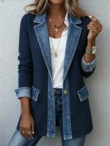 Zyrelle - Legerer Strickcardigan mit Knopfleiste – Blau