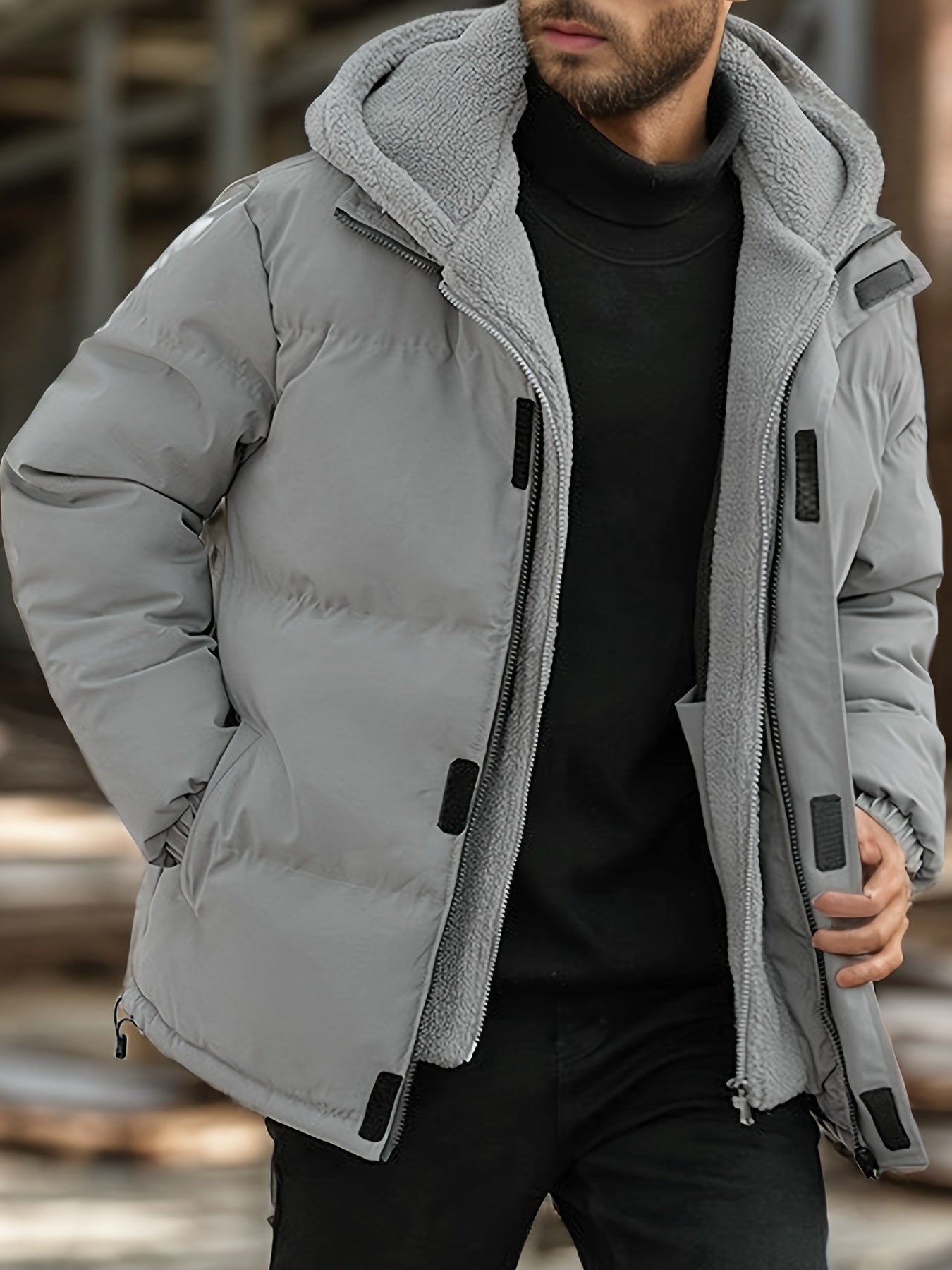 Stilvolle lässige warme gepolsterte Winterjacke für Herren | Ideal für den Winter