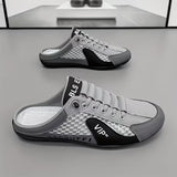 Herren Farbblock Rückenfreie Slip-On Sneaker – Grau