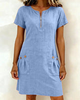 Regina | Damen Kleid – Elegantes Sommerkleid für Alltag & Anlässe 2026 – Blau