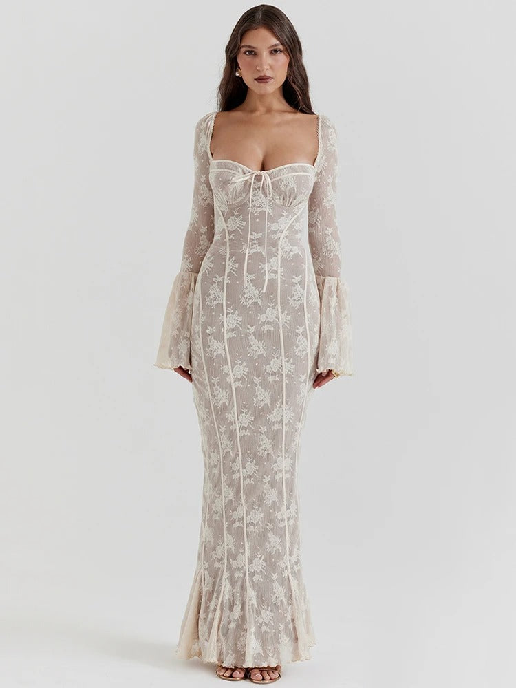 Kalentha® | Romantische Spitzenkleider mit ausgestelltem Ärmel