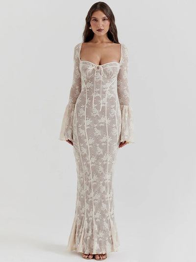 Kalentha® | Romantische Spitzenkleider mit ausgestelltem Ärmel