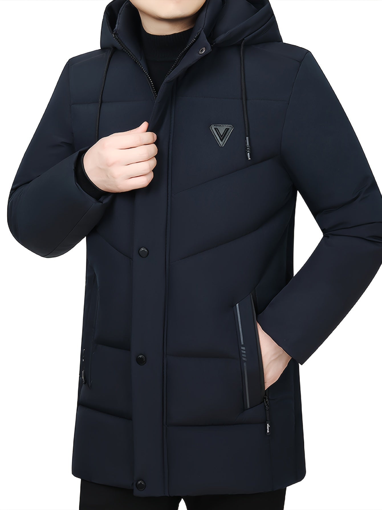 Casual Puffer Wintermantel mit Fleece-Futter und Reissverschluss-Tasche für Herren | Ideal für den Winter