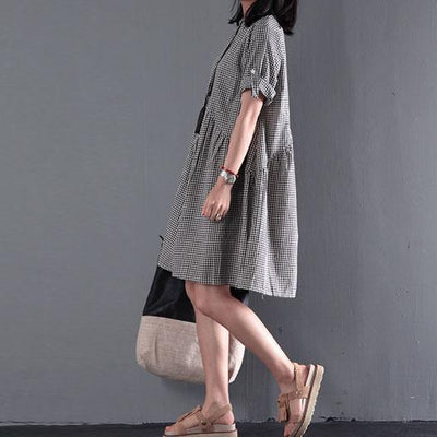 Lara® | Baumwoll-Sommerkleid Schwarz Lässiges Weites Sommerkleid