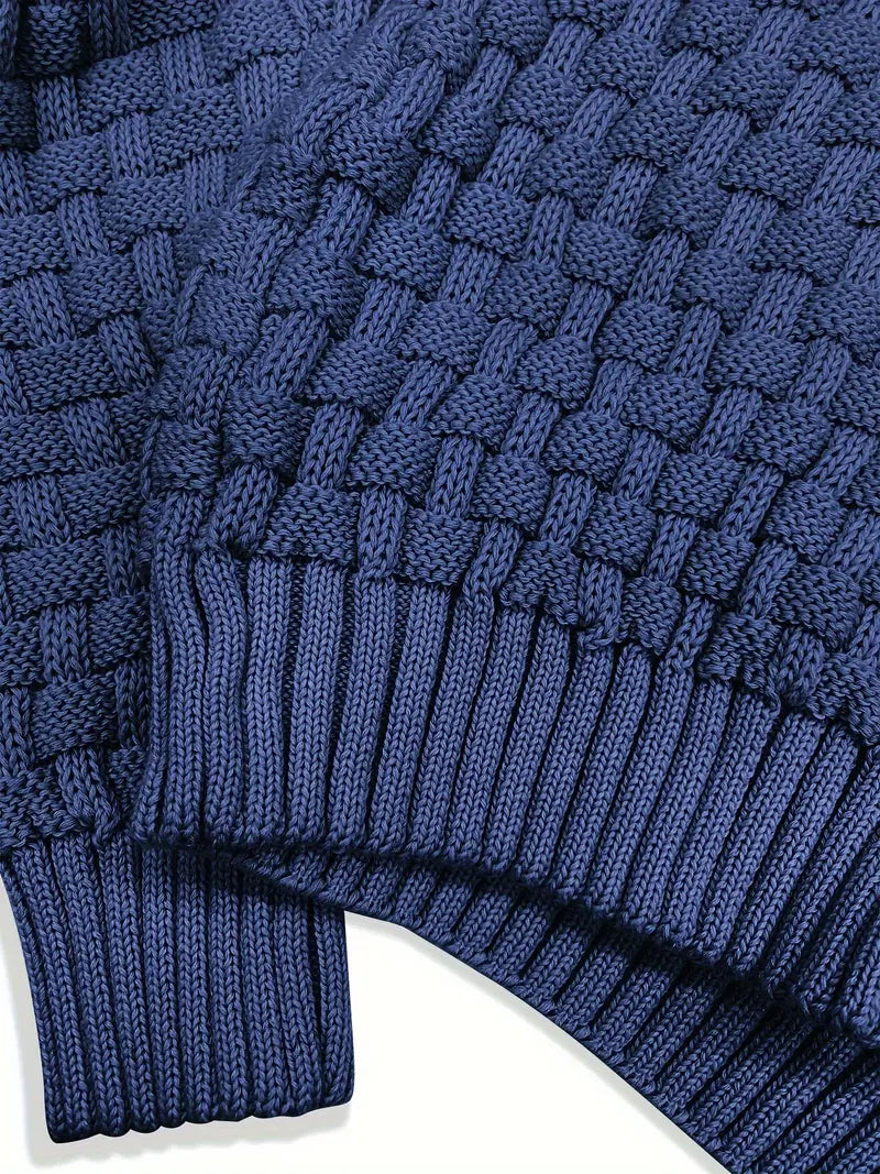 Strickpullover mit Schalkragen und Knopfleiste für Männer