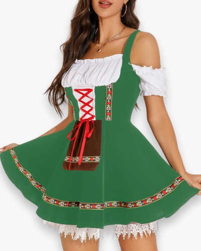 Damen Dirndl Kleid für Festliche Anlässe | Traditionelles Trachten Outfit fürs Oktoberfest