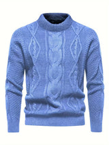 Kael - Strickpullover mit Stehkragen – Himmelblau
