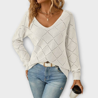 Off-Shoulder-Pullover mit V-Ausschnitt – müheloser Chic für jeden Anlass