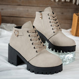 Marlene | Stilvolle Und Elegante Schnürstiefeletten – Beige