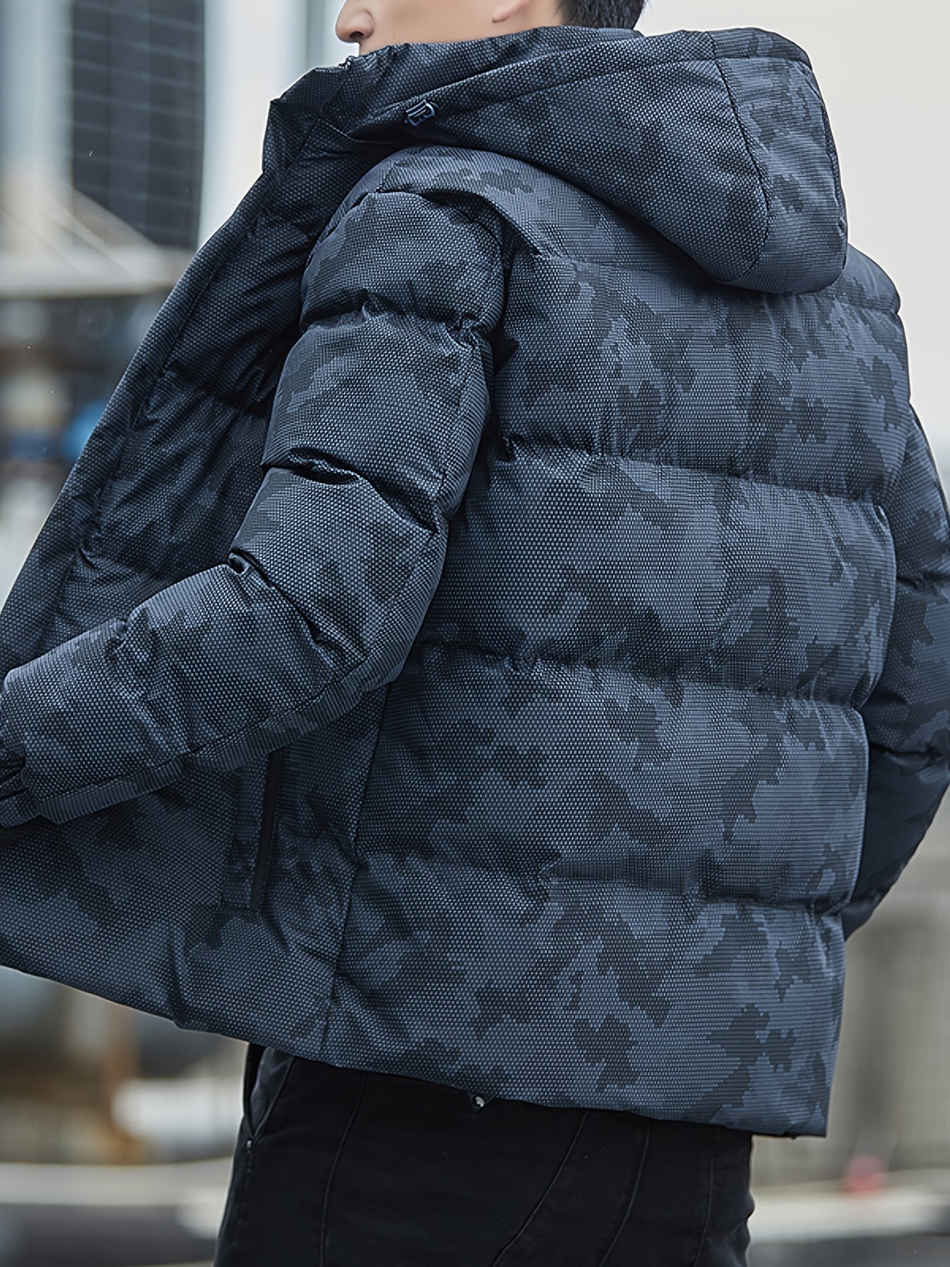 Casual Kapuzen Camo Winterjacke für Herren | Ideal für den Winter