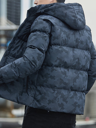 Casual Kapuzen Camo Winterjacke für Herren | Ideal für den Winter
