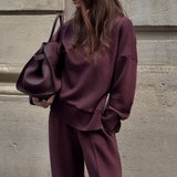 Midi-Kleid aus Leinenmischgewebe für Damen – Weinrot