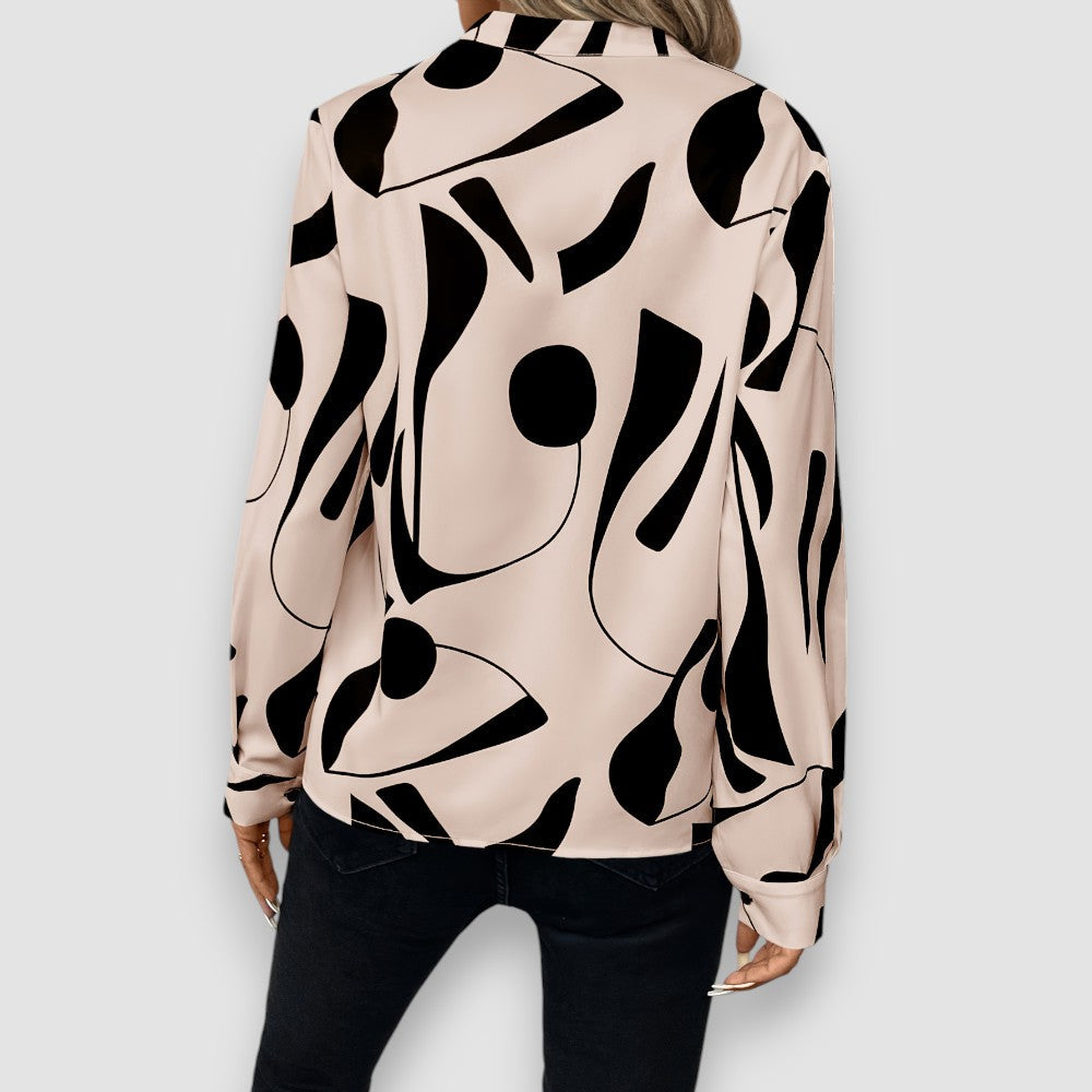 Stella | Gemusterte Bluse mit V-Ausschnitt